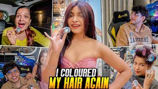 I coloured my hair again😨 (lost the bet) **vlog & reaction 🫨