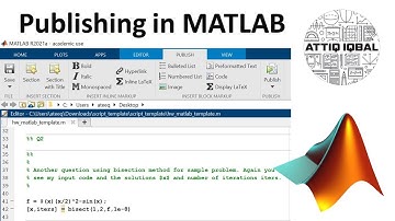 How to publish script file to PDF in MATLAB