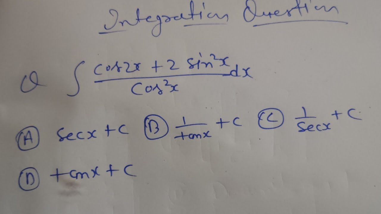 Integration question part+109, #maths #education - YouTube