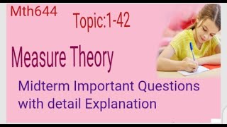 Mth644 Topic:11-24 Handwritten Midterm Notes |Measure Theory | #education