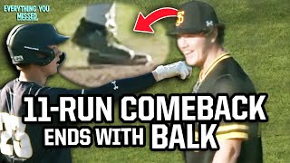 Pitcher Balks in Winning Run in 11-Run Comeback | Things You Missed