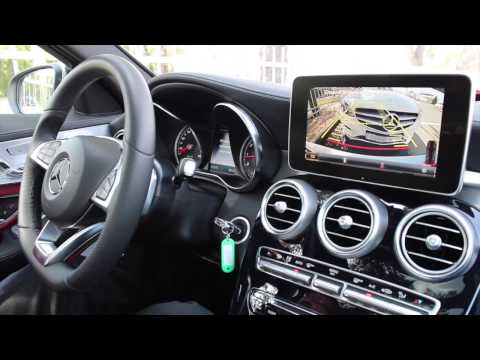 Работа системы комфортной парковки Parktronic на новом седане Mercedes Benz C Класс W205