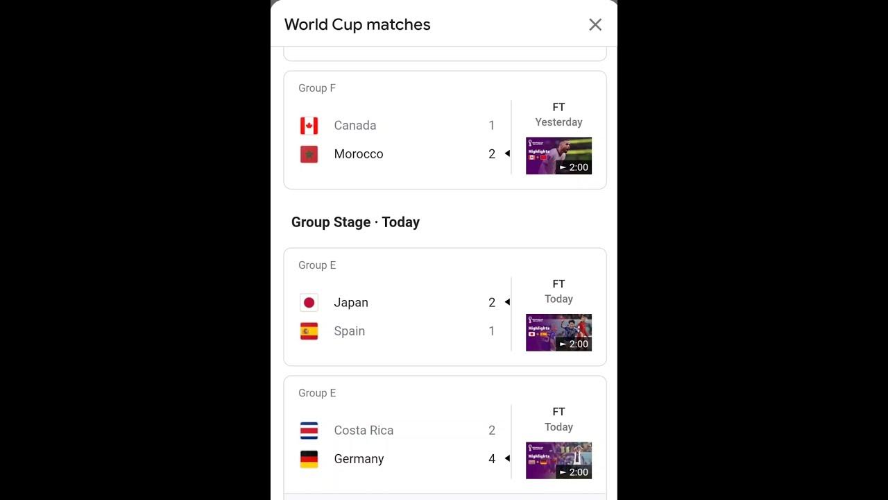 Yesterday Fifa World Cup Matches 2022 Youtube