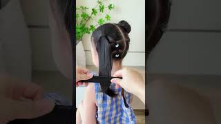 Easy Bun Hairstyle Tool for Kids Cute and Neat Hair in Seconds #bunhairstyle #kidshair #hairstyletut
