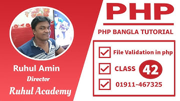 PHP Fundamental Bangla Tutorial Class-42: How to any kinds of  file validation   in php