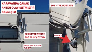 Karavanda Çanaklı Tv -2 DK 500 TL Maliyet -20 bin Verme -Sok-Tak Portatif Vakumlu -Full HD Bedava TV