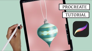 Easy Christmas ornament drawing for beginners | Free procreate brush stamp | Procreate tutorial