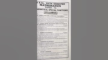 degree 5th semester 7A paper maths syllabus 1to 5 units