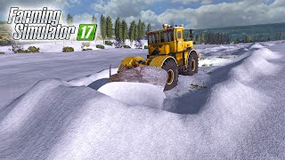 ПРОБИВАЮ ДОРОГУ В ДЕРЕВНЮ ПОСЛЕ СНЕГОПАДА! ТРАКТОР КИРОВЕЦ! FARMING SIMULATOR 17