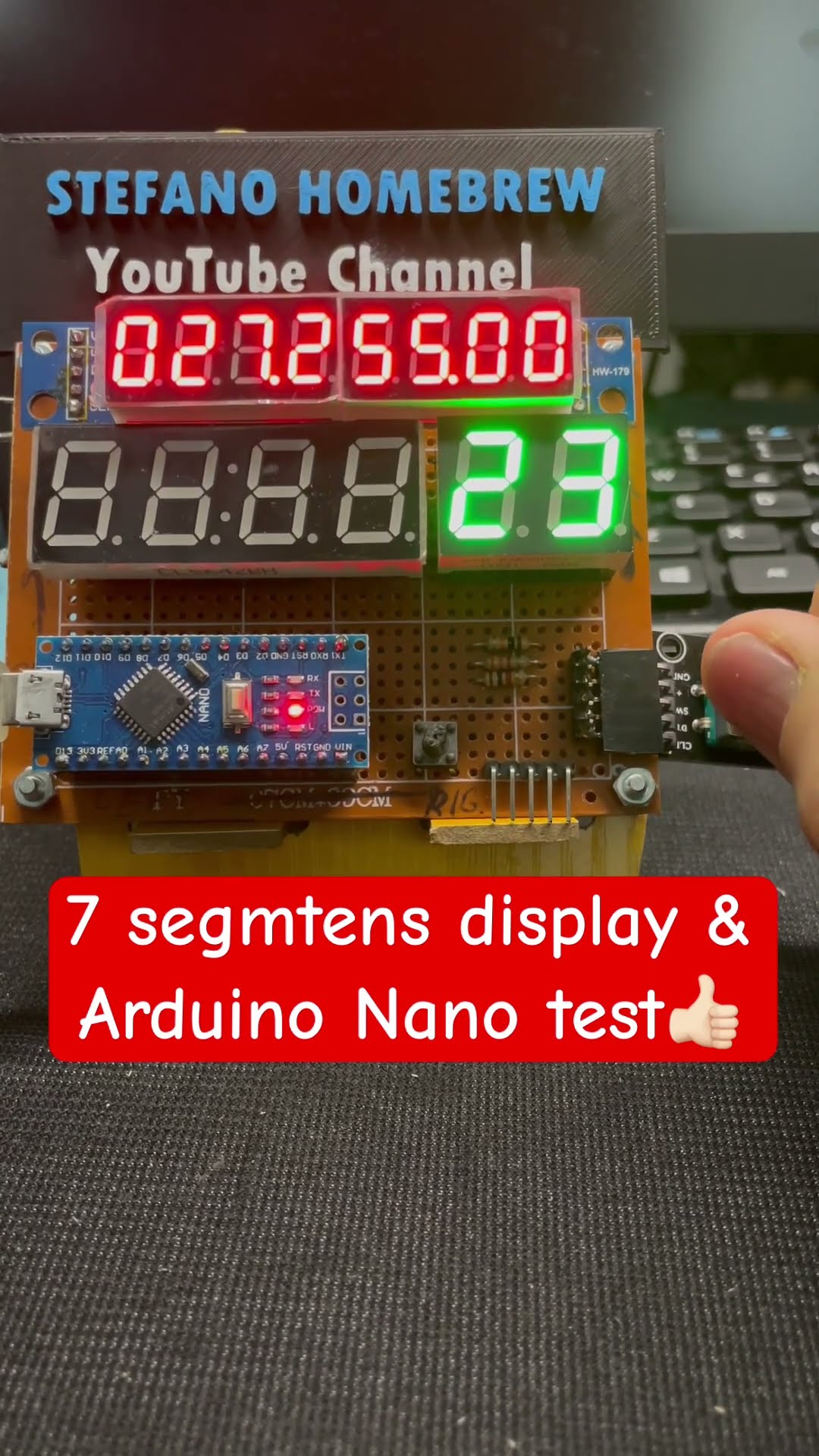 7 Segments Display & Arduino Nano test for 27 mHz transceiver. #cbradio ...