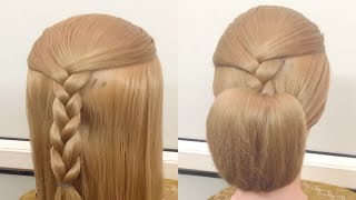 Simple Braid to Elegant Bun !! Sleek &amp; Stunning Bun Hairstyle For Wedding For Long Hair #hairstyle 