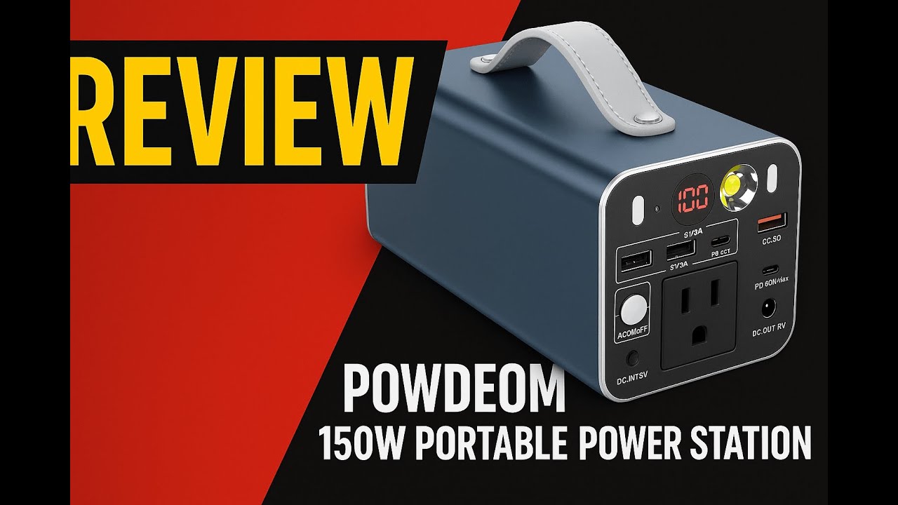 Review - Powdeom 150W Portable Power Station, 42000mAh/155Wh Power Bank with AC Outlet, D