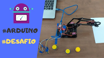 Desafio de Habilidade com Braço Robótico conectado em Placa de Arduino!