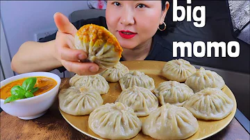 pork big momo eating with tomato achar #mukbang #dmaya