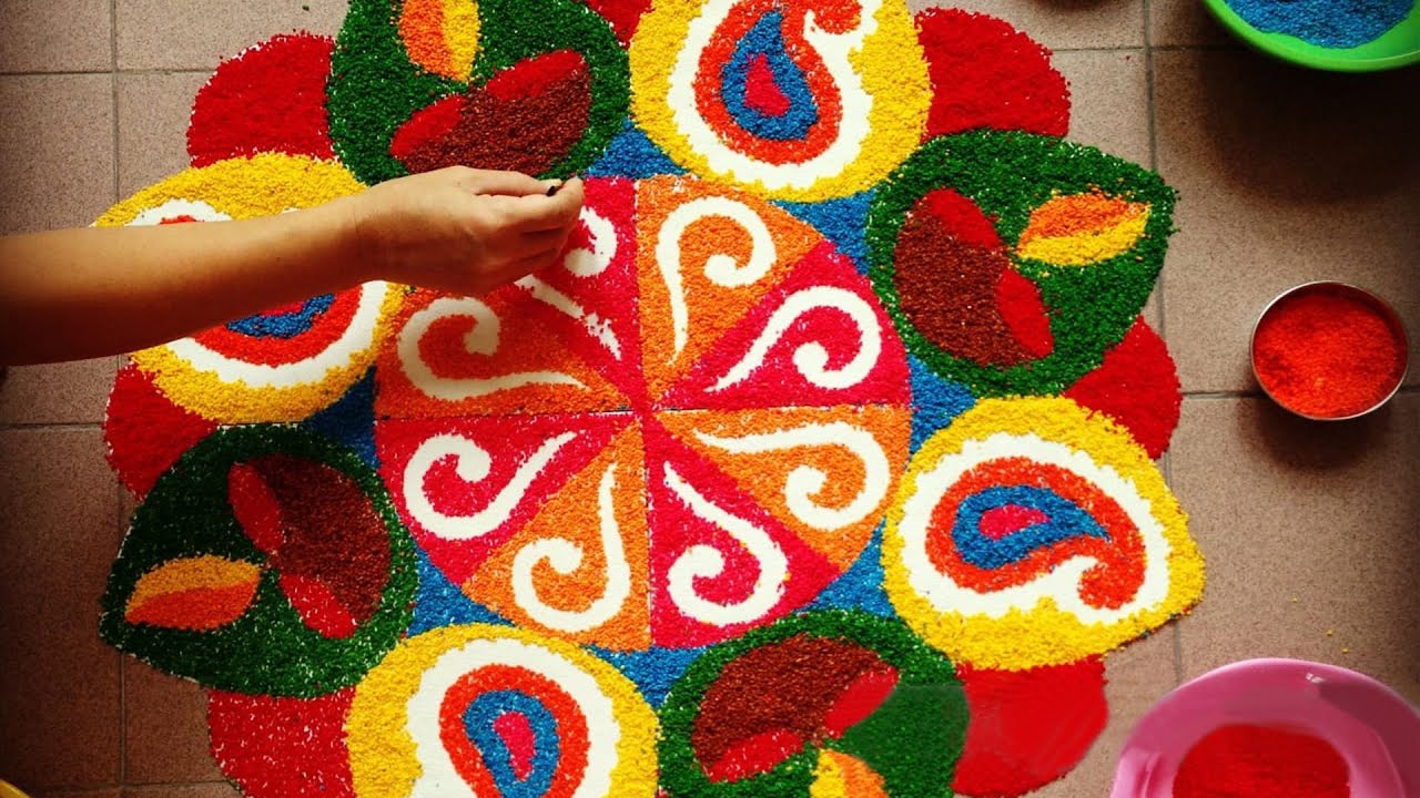 Traditional #Diwali #Rangoli Design || Free Hand Rangoli Design ...