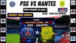 LIVE 22 Avril – Débrief PSG vs Nantes (Ligue 1) + Notes des joueurs 🔴🔵