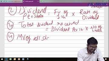 F  Y  B COM - Maths & Statatics- Shares & Mutual Funds