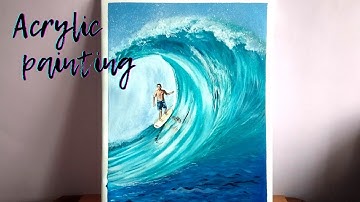 Surfer Acrylic painting tutorial