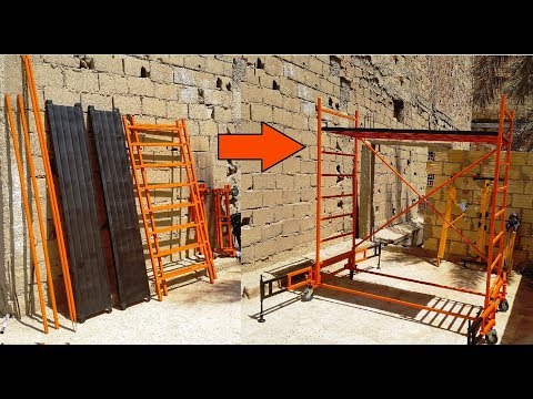 فيديو: سقالات DIY مصنوعة من الخشب (21 صورة): كيف تصنع ألواح الأرضيات من الألواح بنفسك؟ كيف يتم تجميع السقالات الخشبية من المنصات وفقًا للرسومات؟