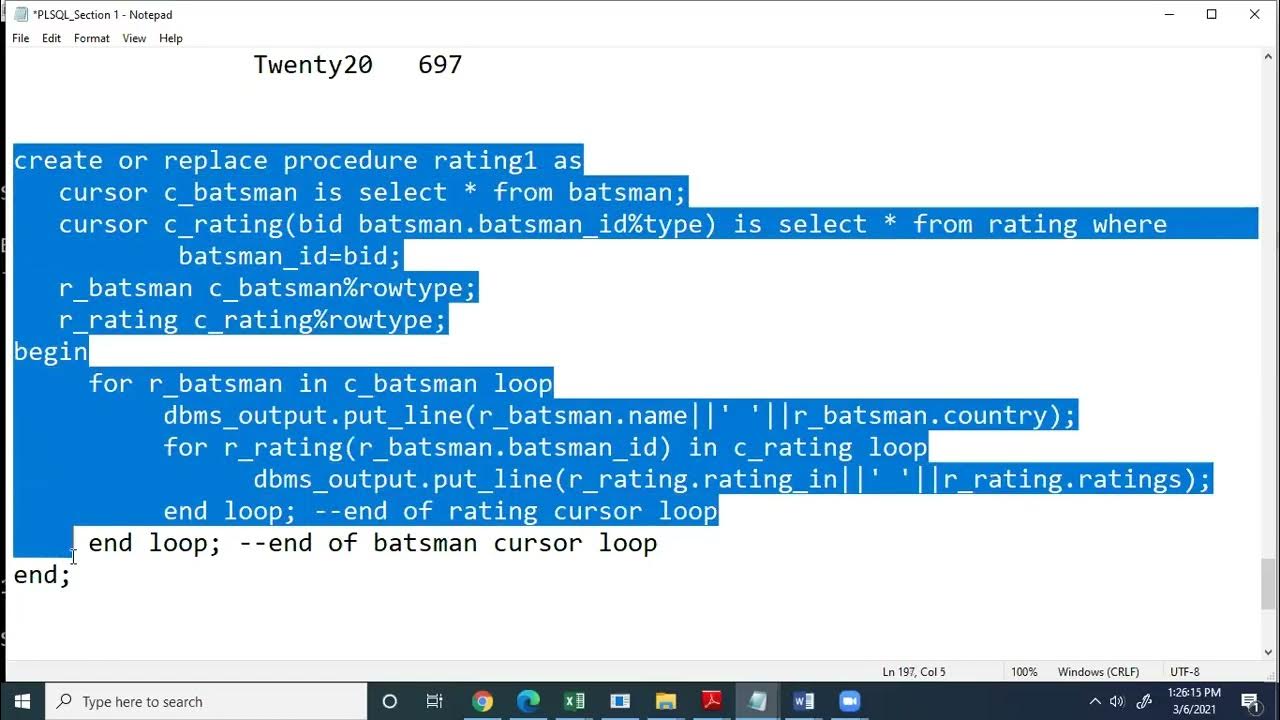 12 passing a parameter in cursor part 3 youtube