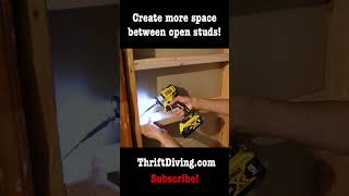 Create More Space - Shelves Between Studs - Thrift Diving #homeimprovement #woodworking #diy #home