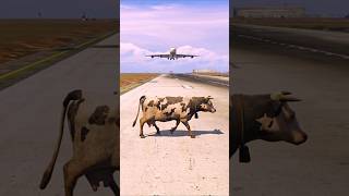 A Cow Appeared Out Of Nowhere As Plane Was Landing Grand Theft Auto V