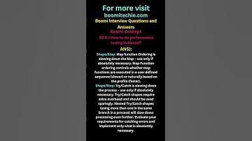 Boomi Interview Q&A 92 D #boomi #mulesoft #workato #webmethods #tibco #microsoft #ibm #salesforce