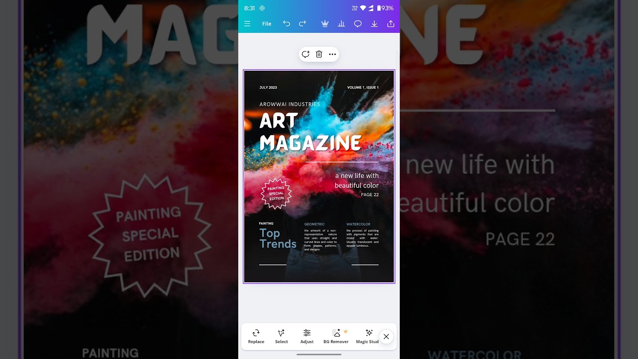 Art Magazine Design in Canva in 30 Seconds! 🎨🔥 