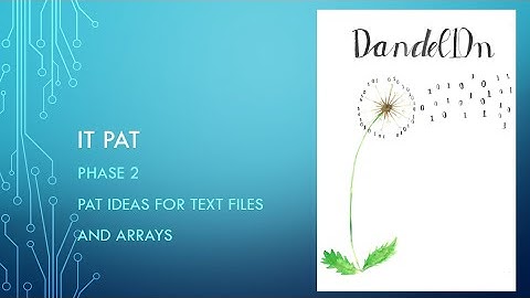 PAT Phase 2: Use text file and arrays linked to database