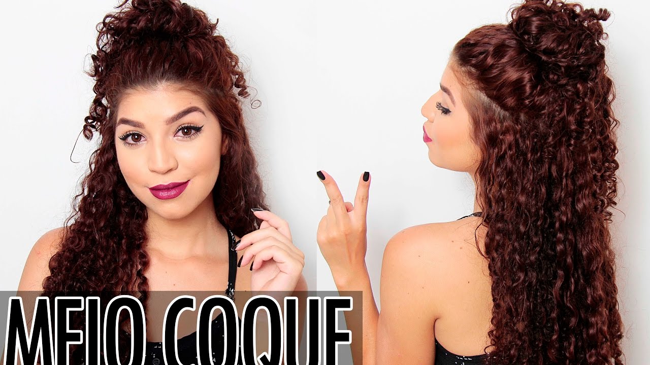 PENTEADO DA MODA: MEIO COQUE para CABELO CACHEADO | Por Jessica Melo -  thptnganamst.edu.vn