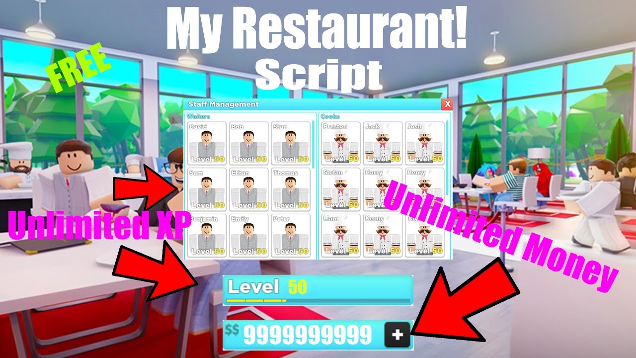 My Restaurant Script Working Unlimited Xp Unlimited Money Youtube - chef s life infinite money xp script roblox scripts