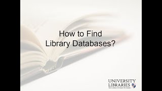 CUA Libraries: How to Find Library Databases Profile