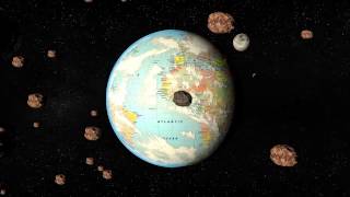 Earth Rotation text surface meteorite belt cinema 4d composition