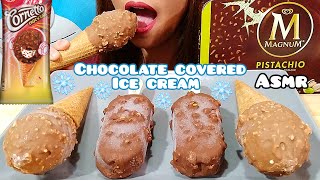 ASMR (Cornetto & Magnum) Chocolate Covered Ice Cream 아이스크림 Kem Que アイスクリーム 冰淇淋 Eating Sounds