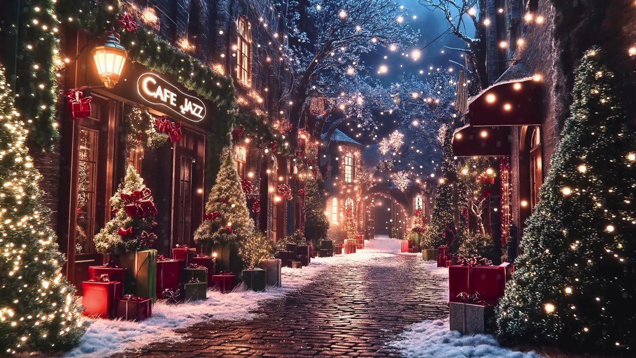 Cozy Cafe Jazz Holiday | Christmas TV Art Screensaver for TV Wallpaper 4K