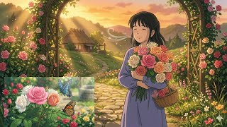 A Sunset In The Rose Garden Studio Ghibli Inspired Story