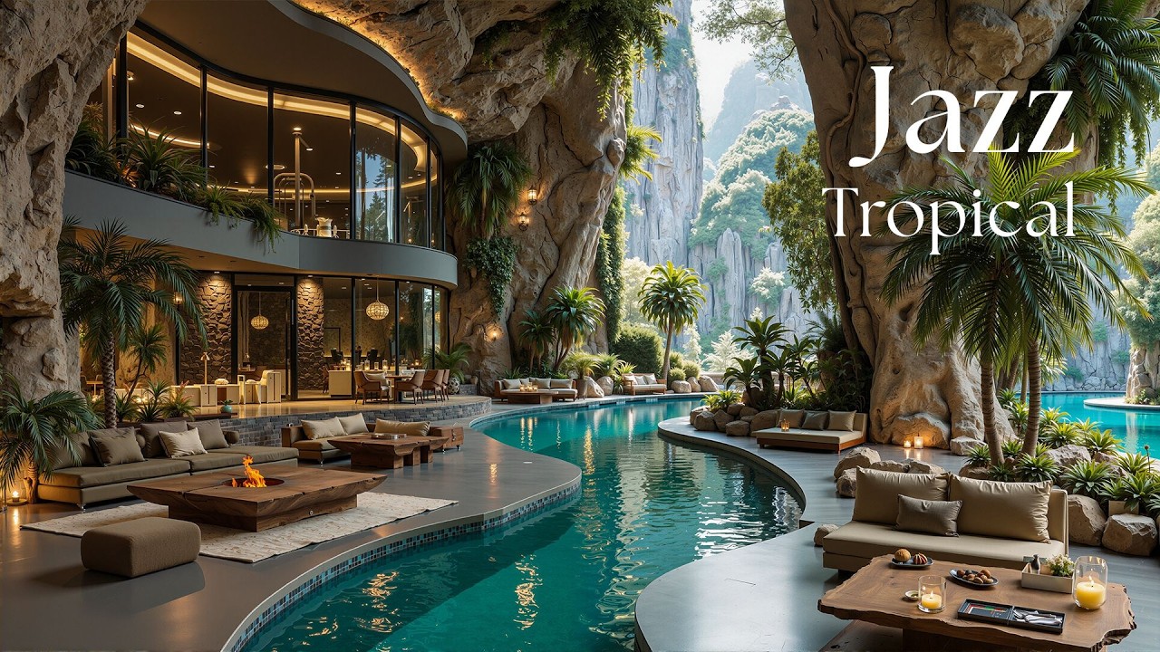 Peaceful Tropical Villa Jazz Ambience | Smooth Jazz Lounge Music for Work, Study & Serenity