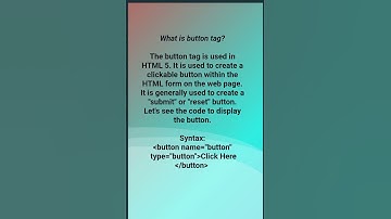 Use of button tag in html✨