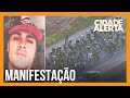 Manifestantes se reúnem na rodovia Régis Bittencourt em São Paulo pelo motociclista atropelado