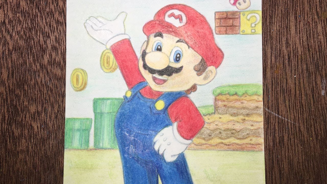 色鉛筆 マリオ ぬりえ風お絵描き Youtube