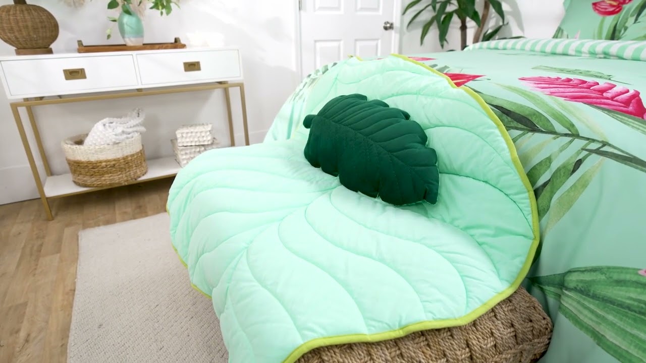 Garcelle at Home Quilted Leaf Throw