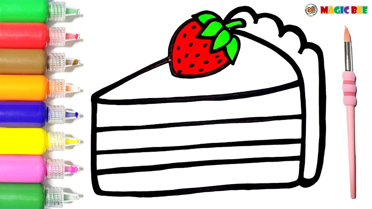 🍰 Piece of Cake 🍰 How to Draw a Cake Simple Drawing for Kids