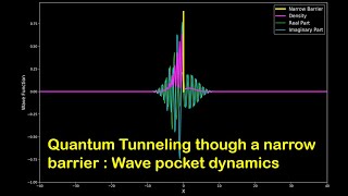 Quantum tunneling through the narrow barrier: Time evolution of the wave pocket