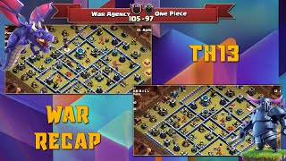 WAR AGENCY vs. One Piece (Tag: #29U0QURVU) | TH13 War Recap #112 | COC 2020 |