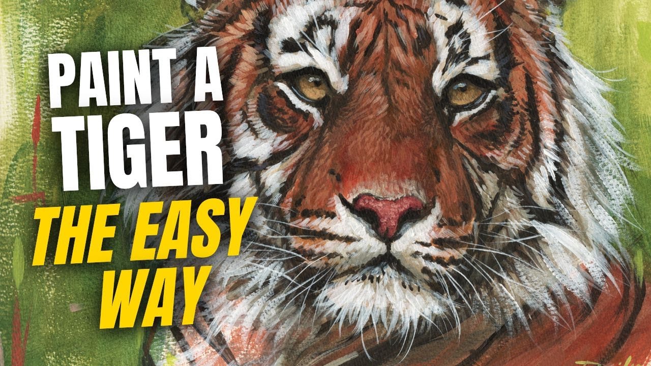 QUICK and EASY Acrylic Tiger Painting Sketch