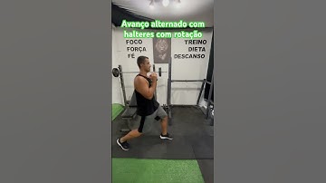 Avanço alternado com halteres com rotação - prof. Matheus Gomes