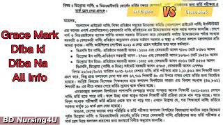 Not Eligible যাদের গ্রেস মার্ক দেওয়া হবে Nursing Vorti Grace mark 2021-22  কবে গ্রেস মার্ক দিবে?
