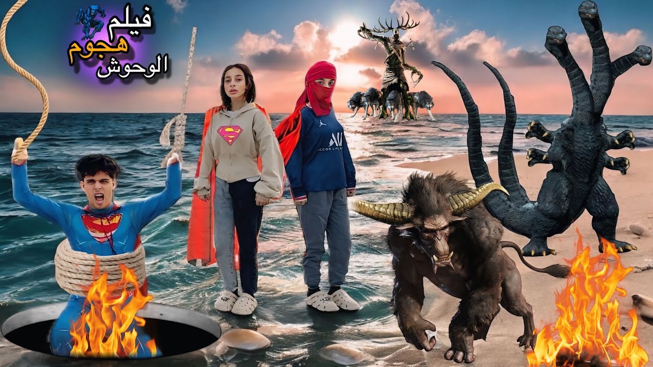 فيلم🔥هجوم الوحوش المرعبه🧌علي الأبطال الخارقين🦸في البحر الملعون😭☠️|روان ستارز😍