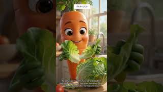 ผักเล่า EP19 แครอทล้างและหั่นผักสลัด (Cute Carrot Wash And Chop Salad) #aigenerated #dailyshorts