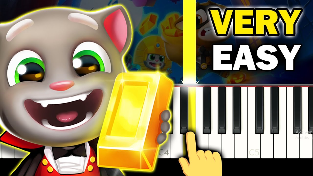 Talking TOM GOLD RUN - Space and Halloween Theme - VERY EASY Piano tutorial